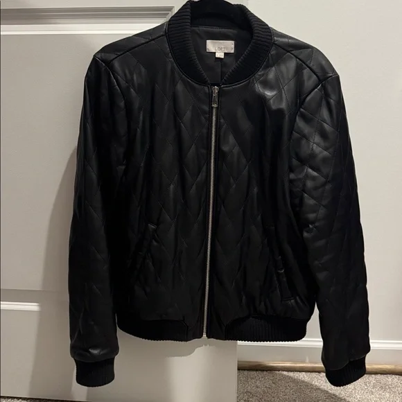 LOFT Black Quilted Women's Bomber Jacket - Picture 10 of 13